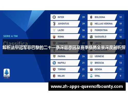 解析法甲冠军非巴黎的二十一条深层原因及赛季格局全景深度剖析探